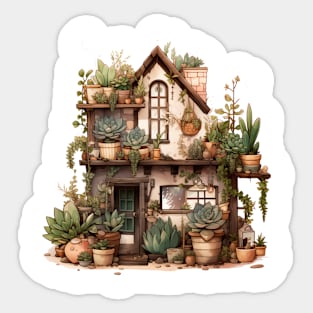 Earthy Oasis - Boho Chic House Plant Watercolor Design Sticker